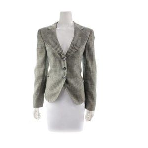 ARMANI COLLEZIONI Houndstooth Linen Blazer